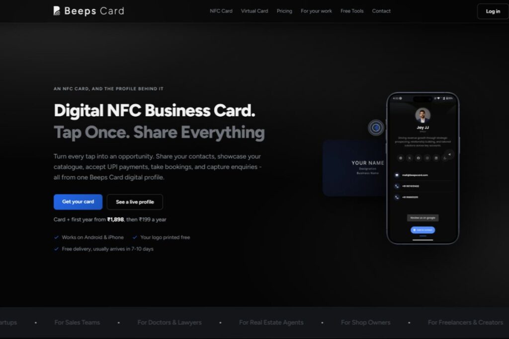 Beepscard Homepage 1